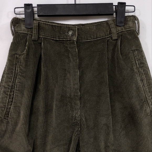Vintage Boyfriend High Waisted Corduroy Shorts Women's 4 Green Boho Retro 90s - Picture 2 of 7